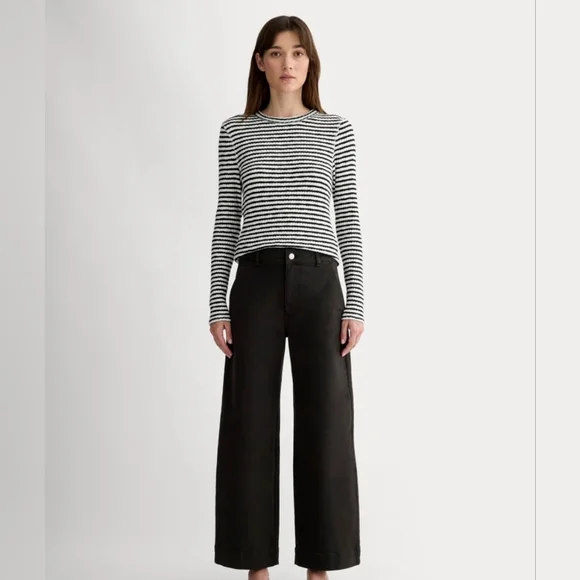 Everlane Utility Wide Leg Pants Black Size 4 - Picture 2 of 11